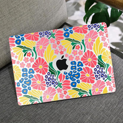 MEEgoodo for MacBook Air 13 inch Case 2021 2020 2019 2018 Released A2337 M1 A2179 A1932 with Touch ID, Plastic Hard Shell & Keyboard Cover Compatible with MacBook Air Case 13.3, Groovy Flower