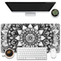 KOAIWPAE Desk Mat, Watercolor Pink Flowers Desk Pad, Green Leaves Flowers Large Gaming Mouse Pad for Desk, 31.5"x15.7" Extended Big Computer Keyboard Mouse Pad with Non-Slip Base and Stitched Edge
