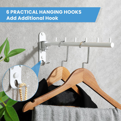 Mooche Swing Clothes Hanger Rack, Garment Racks 11.93" Long, White
