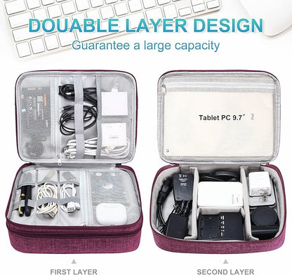 CILLA Electronics Organizer Travel, Travel Cord Organizer Case, Compact Electronics Accessories Bag for Cable, Cord, Charger, Phone