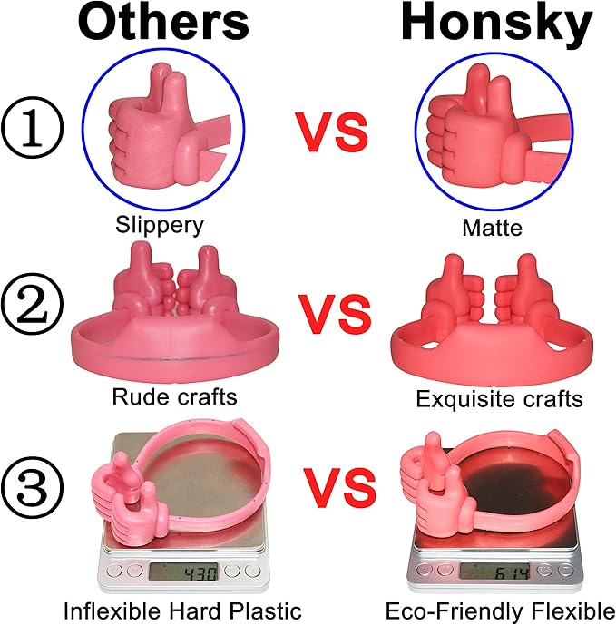 Honsky Thumbs-up Cell Phone Stand Holder, Tablet Stand Cradle for Desk Desktop Smartphone Cellphone Mobile Phone Tablets â€“ Universal Adjustable Flexible, Purple