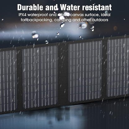 Portable Solar Panel Charger 40W Foldable Solar Panel for Portable Power Station, iPhone, iPad, Laptop, Camping Solar Panels with USB QC 3.0/USB C/18V DC, Solar Panels for Camping Outdoor Van RV Trip