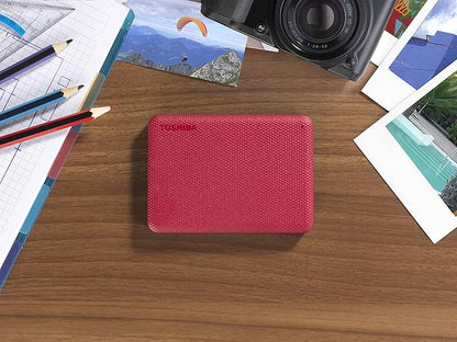 Toshiba Canvio Advance 1TB Portable External Hard Drive USB 3.0, Red - HDTCA10XR3AA