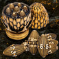 ARUOHHA DND Metal Dice Antique Gold Dragon Egg Dice with Rotating Dragon Egg Shell, Role Playing Game RPG Polyhedral D and D Dice Set D20 D12 D10 D8 D6 D4