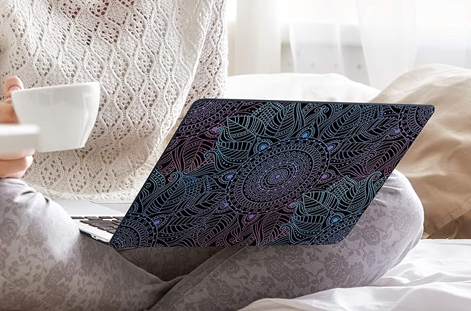 DONGKE for M4 MacBook Pro 16 Inch Case 2024 2023 2021 A3403 A3186 M3 A2991 M2 A2780 M1 A2485 Pro/Max Chip, Plastic Hard Shell Case & Keyboard Cover for Mac Pro 16 with Touch ID, Colorful Mandala