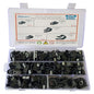 Bigtrans 305 Pcs Nylon Plastic R-Type Wire Clips 1/4" 5/16" 3/8" 1/2" 3/4" Clamps Fasteners Assortment for Cable Conduit -5 Size -Black