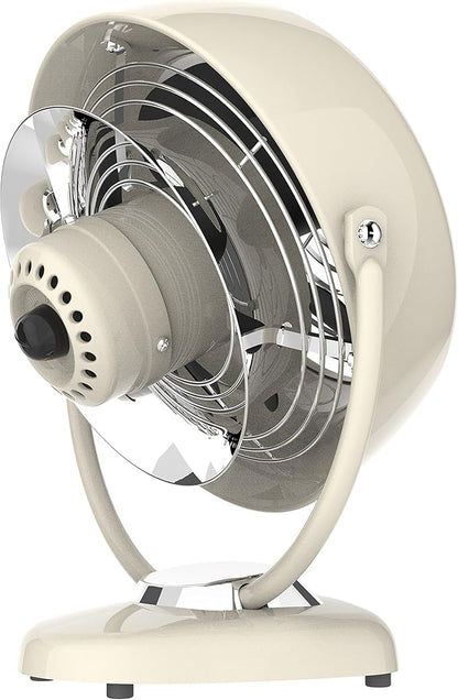 Vornado VFAN™ Vintage Fan, Retro Metal Air Circulator for Cooling & Décor, 3 Speed Settings, Adjustable Tilt, Powerful Airflow, Durable Construction, Manual Dial Control, Vintage White