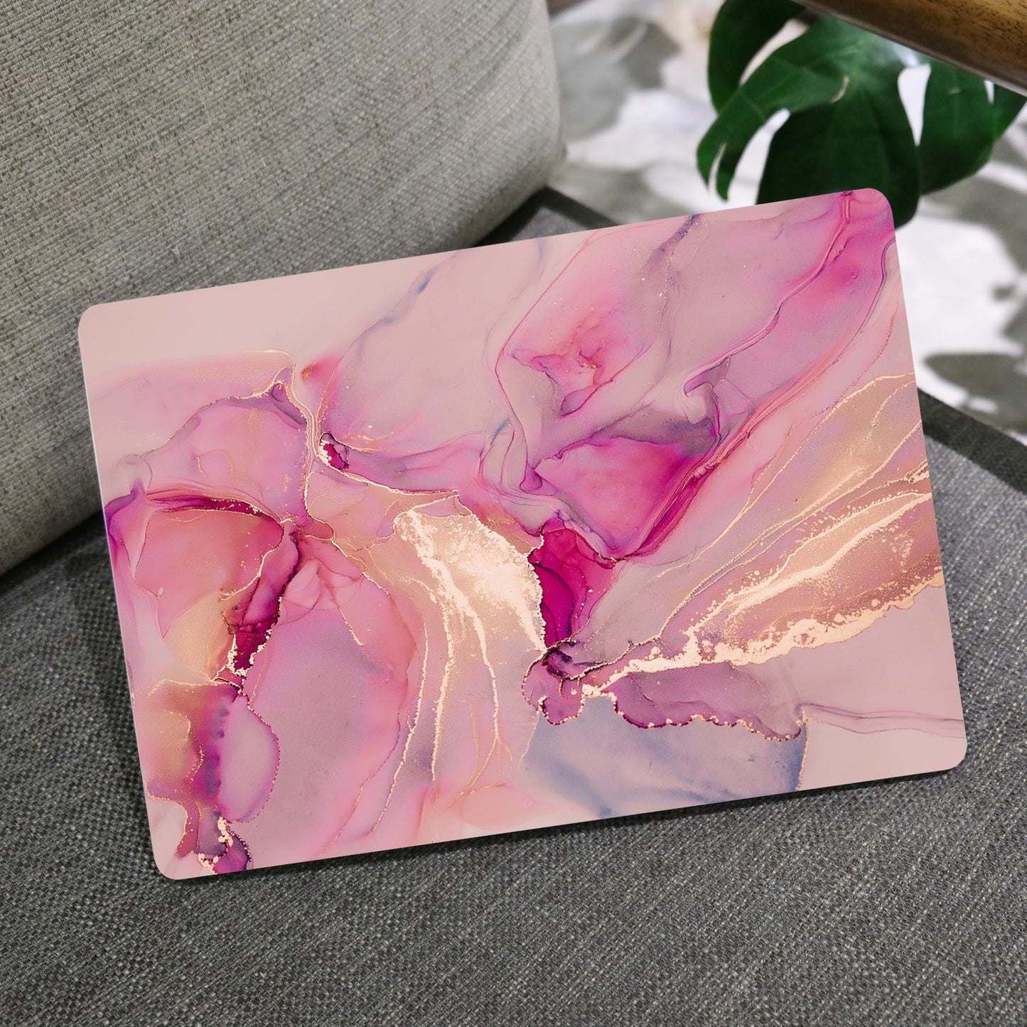 MEEgoodo for MacBook Air 13.3 inch Case 2021 2020 2019 2018 A2337 M1 A2179 A1932,Clear Case for MacBook Air M1,Laptop Shell with Keyboard Webcam Cover&Trackpad Film&Type C Adapter,Gold Splashes Marble