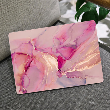 MEEgoodo for MacBook Air 13.3 inch Case 2021 2020 2019 2018 A2337 M1 A2179 A1932,Clear Case for MacBook Air M1,Laptop Shell with Keyboard Webcam Cover&Trackpad Film&Type C Adapter,Gold Splashes Marble