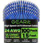 GEARit Cat6 Patch Cables Cat 6 Ethernet Cable 1.5 ft 100-Pack Black