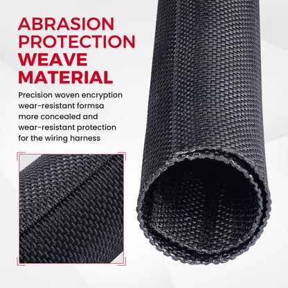 Sonoreboom Automotive Wire Sheathing Split Braided Wire Loom 3/4"-16ft