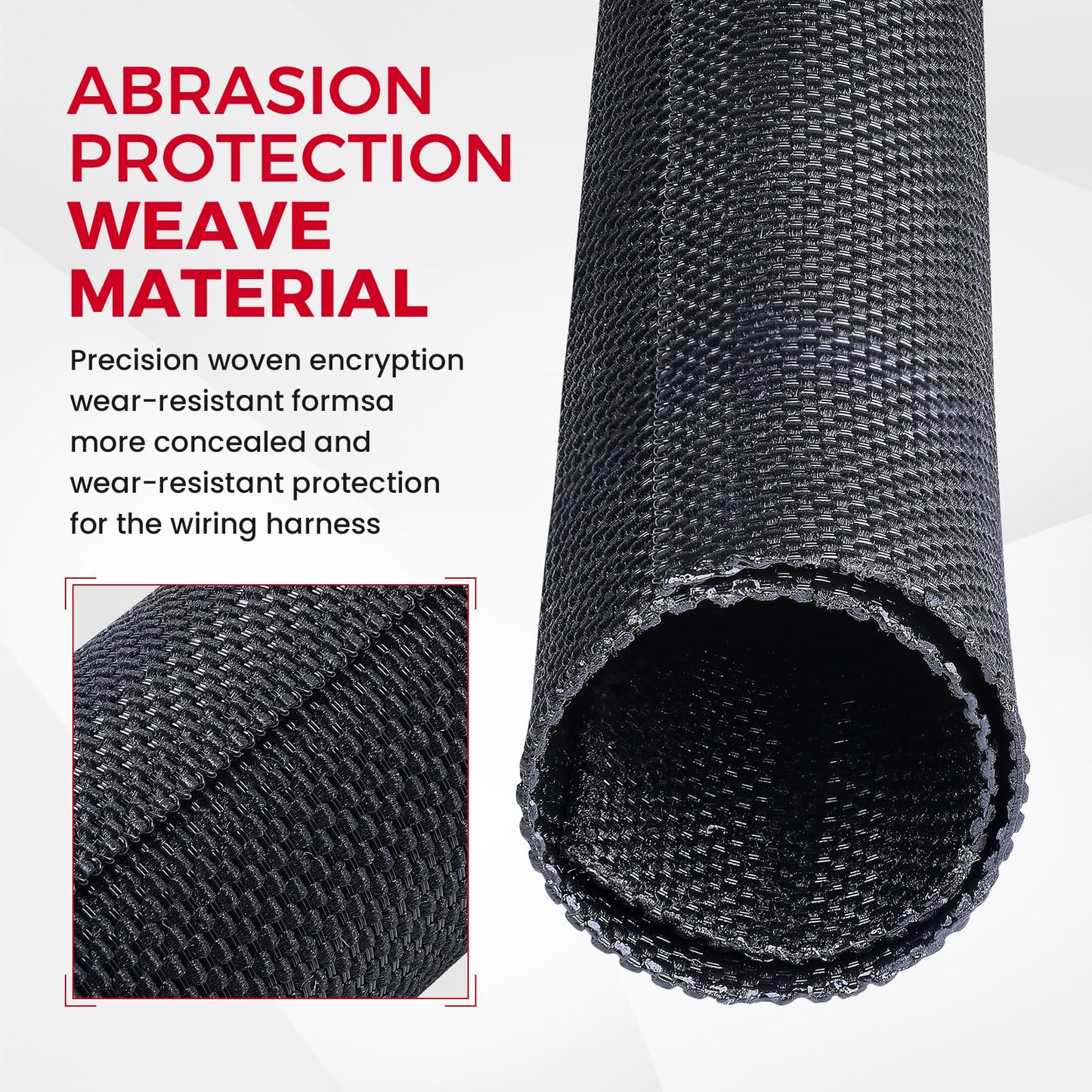 Sonoreboom 1/2"-48ft Automotive Mesh Woven Wire Sheathing Split Wire Loom