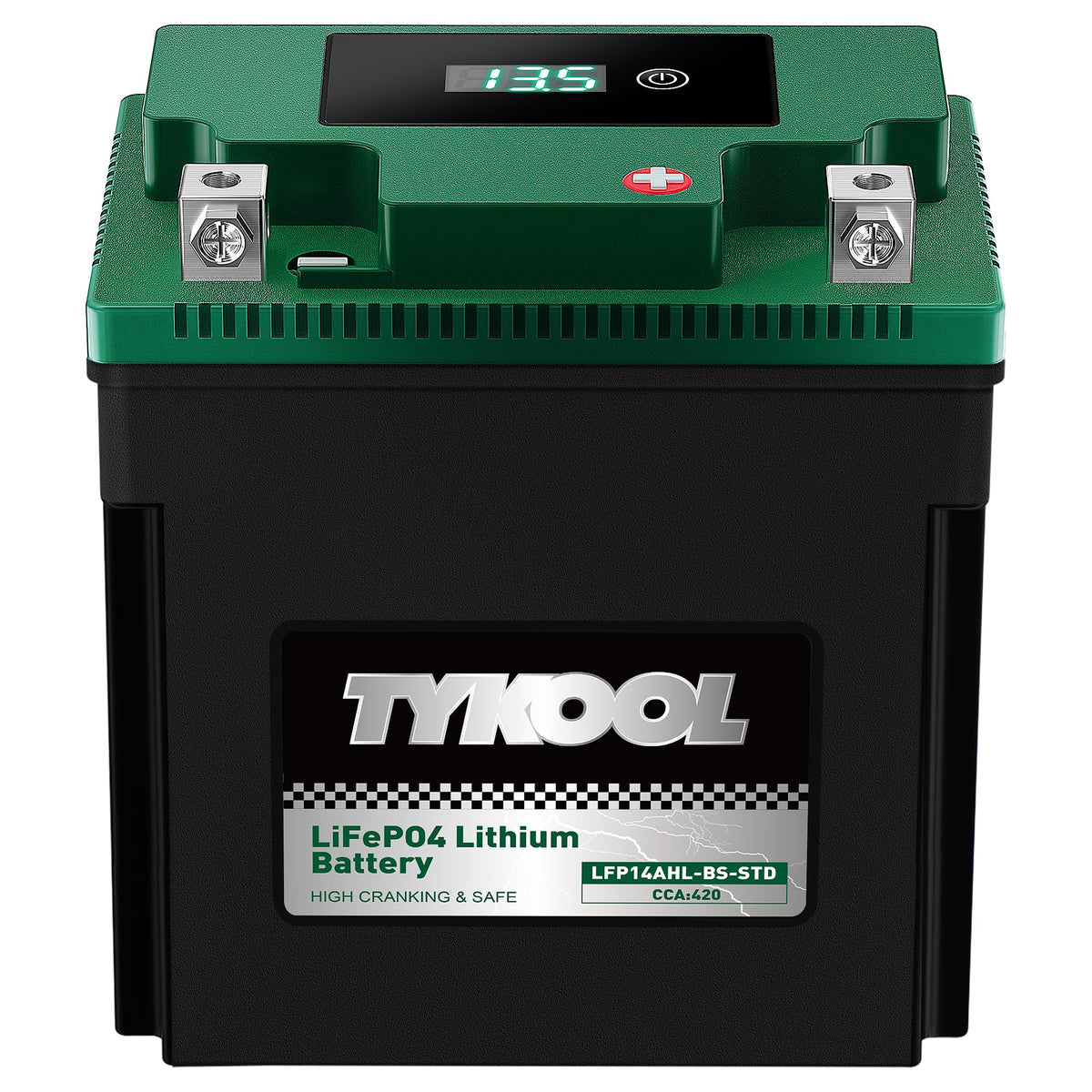 TYKOOL LFP30L-BS-STD Lithium Battery, Replaces YTX30L-BS, 650CCA 12Ah Fits for Motorcycle UTV ATV PWC, Compatible with Harley Touring Road King Moto Guzzi 1000cc Polaris Ranger RZR 800,Digital Readout