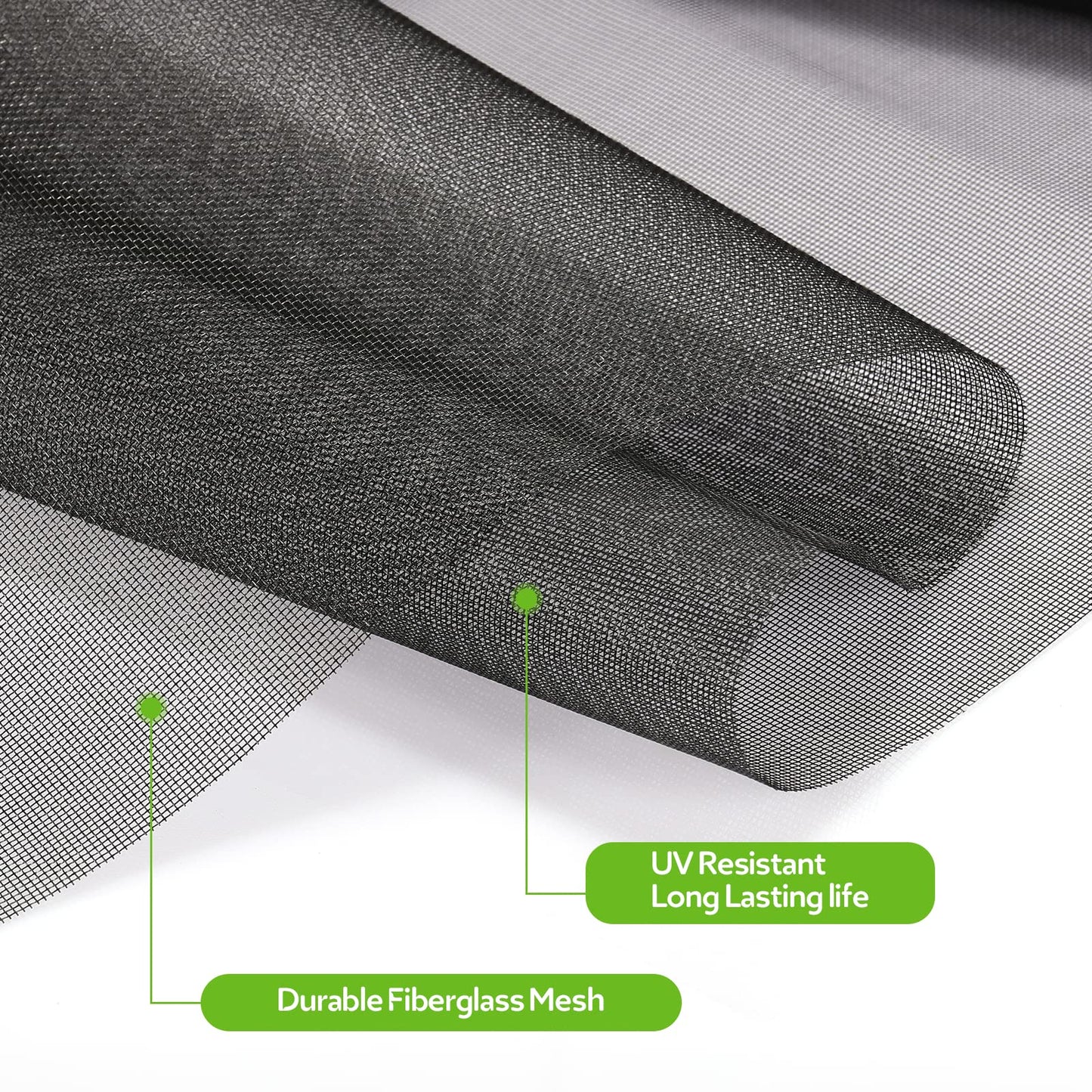 FLYZZZ Windows Screen Door Repair Kit Fiberglass Mesh 48''x118''(0.138"Spline) Black Window Screen Repair Kit Replacement Mesh Tool for Patio Screen Sliding Door Screen