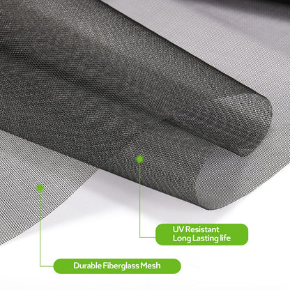 FLYZZZ Windows Screen Door Repair Kit Fiberglass Mesh 48''x118''(0.138"Spline) Black Window Screen Repair Kit Replacement Mesh Tool for Patio Screen Sliding Door Screen