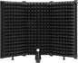 Moukey Microphone Isolation Shield, Foldable Mic Shield with Triple Sound Insulation, Reflection Filter with 3/8" and 5/8" Mic Threaded Mount for Recording Studio, Podcasts, Singing, and Broadcasting
