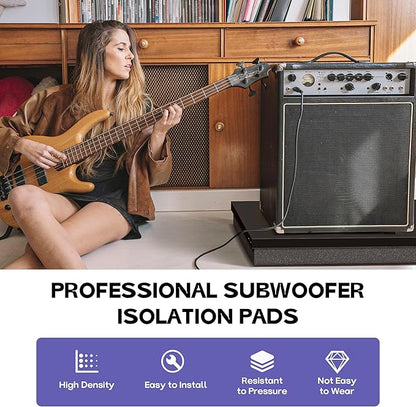 Starfavor Subwoofer Isolation Pad for 12-15 inches Subwoofers,22"x18"x2.1" Isolation Platform Acoustic Riser Pad,Audio Acoustic Noise Isolation Platform Pads for Studio Monitor,Subwoofer,Loud Speakers