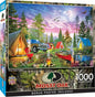 MasterPieces 1000 Piece Wildlife Jigsaw Puzzle for Adults - Mossy Oak River Camp Twilight - Camping Scene 19.25"x26.75"