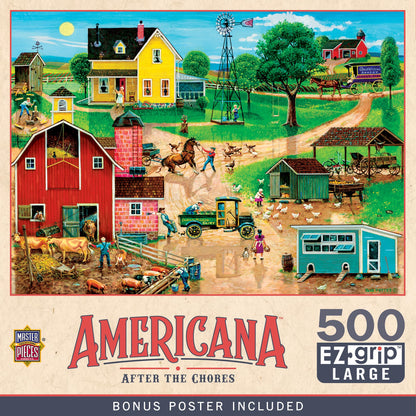 MasterPieces 500 Piece EZ Grip Jigsaw Puzzle for Adults, Family, Or Youth - After The Chores - 19.25"x26.75"