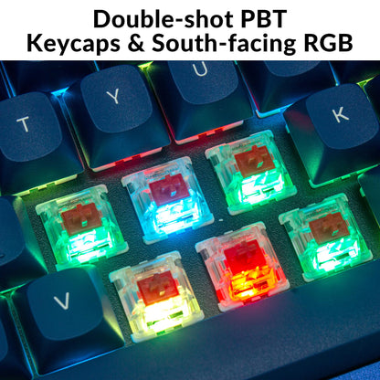 Keychron Q5 Wired Custom Mechanical Keyboard Knob Version, 96% Layout QMK/VIA Programmable Macro with Hot-swappable Gateron G Pro Red Switch Double Gasket Compatible with Mac Windows Linux (Blue)