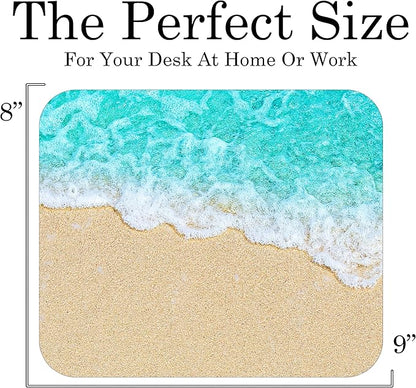 Coastal Shoreline Waves Sandy Beach Theme Mouse Pad Mat Mousepad for Desk Computer Laptop PC Gaming Home or Office Gift (Sand MP36)