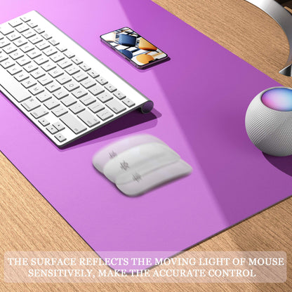 YSAGi Non-Slip Leather Desk Pad, Waterproof Laptop Computer Desk Keyboard Mat, Table Protector Blotter Mat, Large Mouse Pad for Office/Work/Home/Decor(Purple, 23.6" x 13.7")