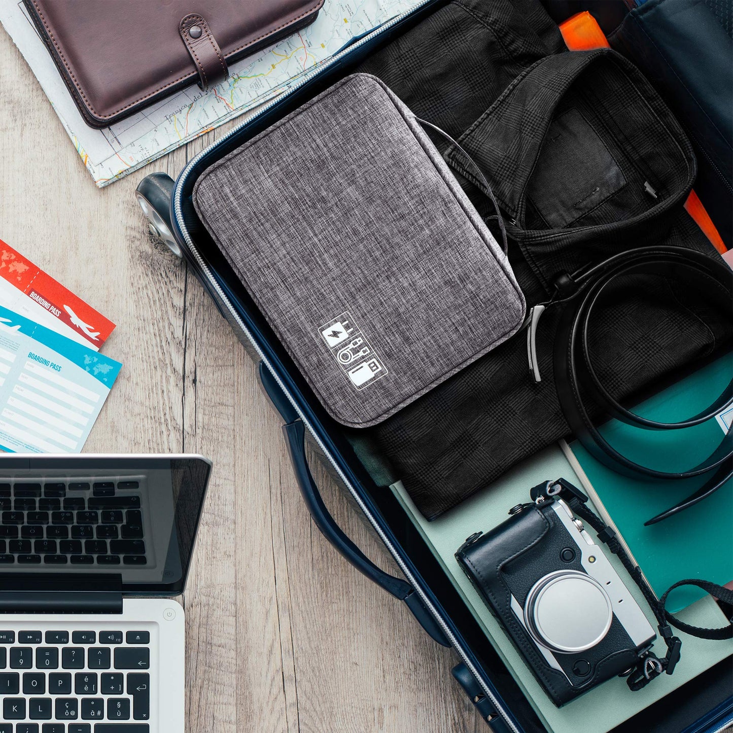 SELLYFELLY Electronics Organizer Travel Universal Cable Organizer Bag Waterproof Electronics Accessories Storage Cases for Cable, Charger, Phone, USB, SD Card, Hard Drives, Power Bank, Cords