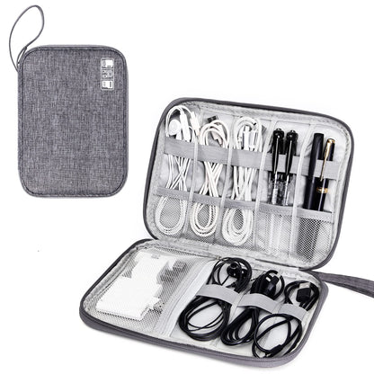 SELLYFELLY Travel Electronics Organizer Portable Cable Organizer Bag for Storage Electronic Accessories Case for Cord,Phone,Charger,Flash Drive (Gray)