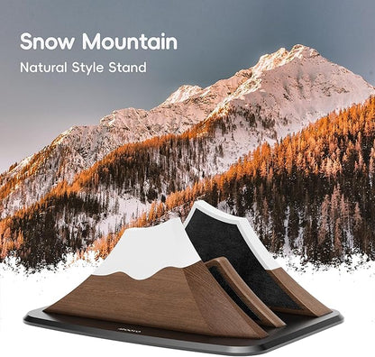 Vertical Dual Laptop Stand - Snow Peak-Shaped Walnut Adjustable Laptop Holder,2 Slots Desktop Dock Compatible with All MacBook, Surface,Chromebook,Dell & More(Walnut)