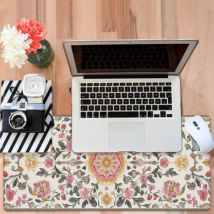Elegant Carpet Gaming Mouse Pad 3mm Thick Stitched Edge Waterproof Non-Slip Large Computer Keyboard Mouse Mat,Suitable for Office Entertainment Decorative Desk Pad 35.4 x 15.7 Inches
