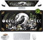Cute Kawaii Raven Desk Mat XXL Large Extended Gaming Mouse Pad Nature Forest Gothic Mousepad with Stitched Edges, Anime Skull Laptop Keyboard and Mouse Mat Desk Pad for Work Game 31.5x15.7 in