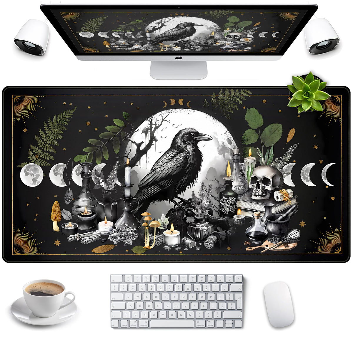 Green Cute Anime Desk Mat Kawaii Cartoon Ducks Gaming Mouse Pad XXL Large Anime Girl Gamer Mousepad Women Office Decor Desk Pad Aesthetic Lotus Leaf Laptop Keyboard Pad Computer Mat 31.5x15.75 in