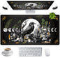 Green Cute Anime Desk Mat Kawaii Cartoon Ducks Gaming Mouse Pad XXL Large Anime Girl Gamer Mousepad Women Office Decor Desk Pad Aesthetic Lotus Leaf Laptop Keyboard Pad Computer Mat 31.5x15.75 in