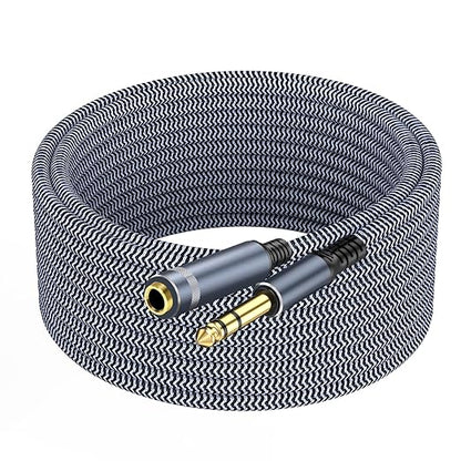 1/4 inch Extension Cable 40ft, 1/4"" inch Male to Female Stereo Headphone Guitar Extension Cable, Quarter inch Headphone Extension Cable, Grey