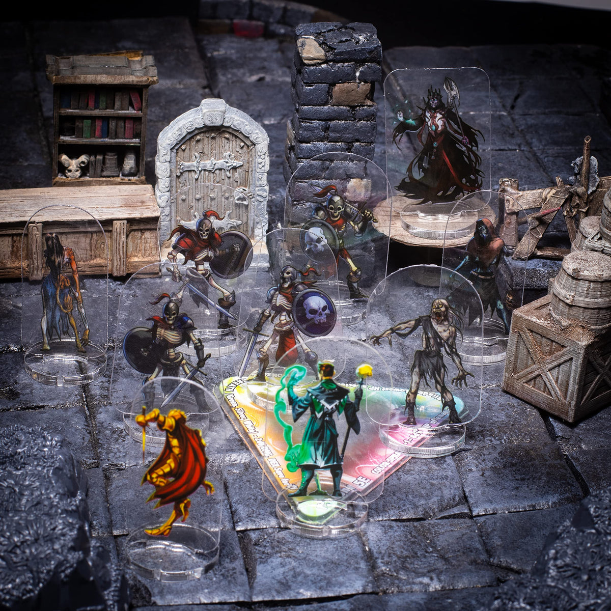 Arcknight Flat Plastic Miniatures: Demon Blood; 62 Unique Infernal-Themed Minis for DND 5e and Pathfinder; Affordable, Skinny Figurines for Dungeons and Dragons and Other Tabletop RPG Games