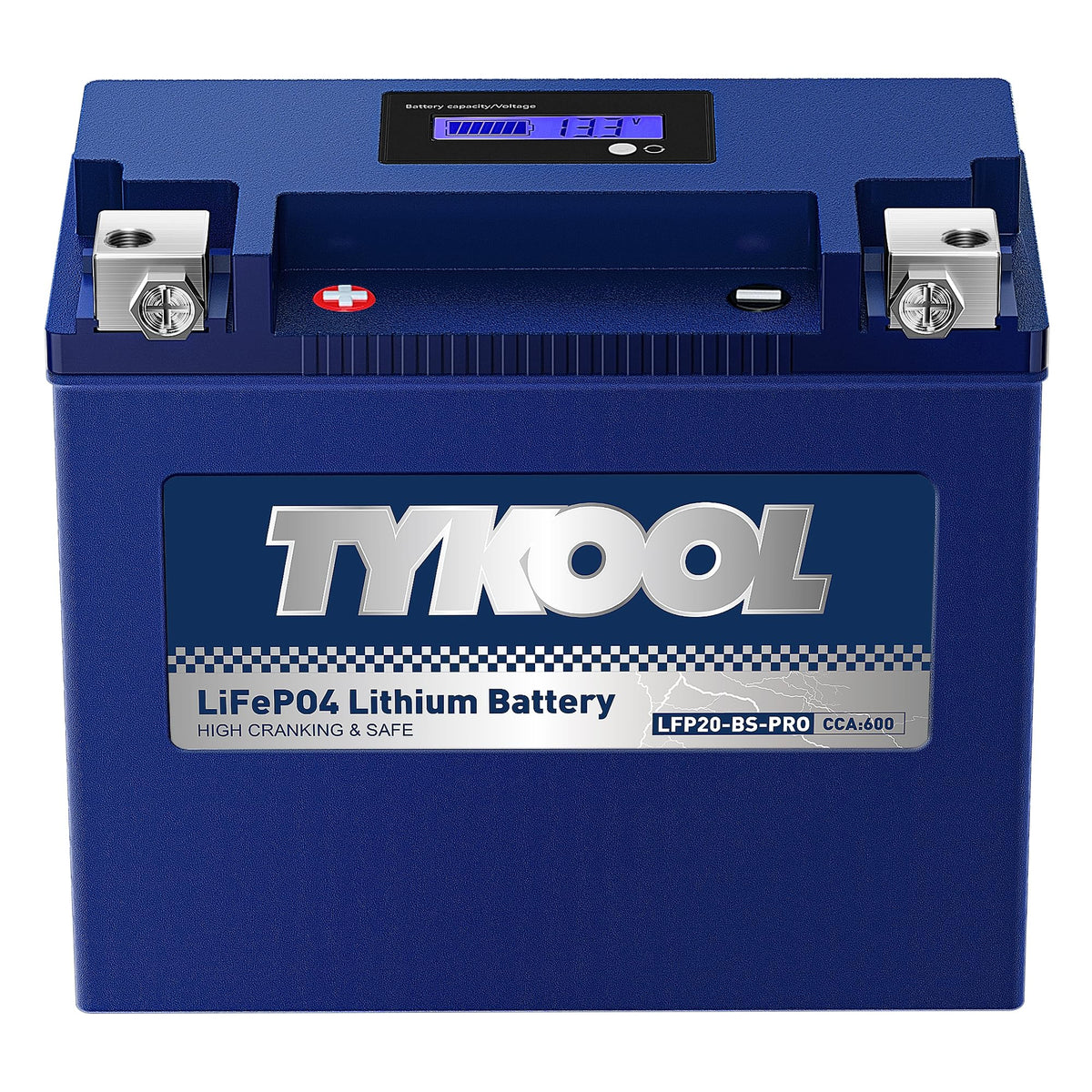 TYKOOL LFP30L-BS-PRO Lithium LiFePO4 Battery 18Ah 800CCA, LCD Readout IP66,Compatible with Harley Touring Road Glide Street Glide, Polaris RZR Ranger 1000, Can-Am Defender Maverick, Replaces YTX30L-BS