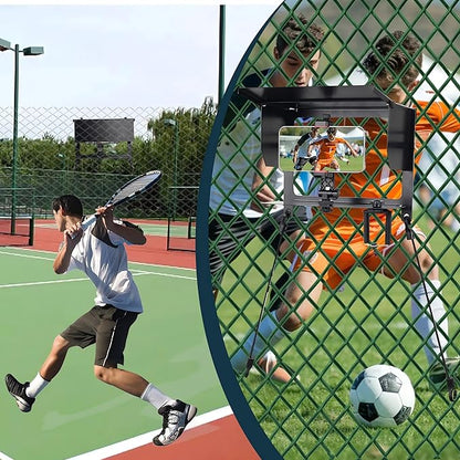 Cell Phone Fence Mount with Adjustable Shade, Mounting Kit for Gamechanger for iPhone, Samsung, GoPro, Mevo Start and Other Action Cameras,for Recording Baseball,Rugby and Tennis Games