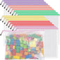 Umriox Zipper Mesh Document Pouch, 16.9x12.4 in (6 Colors, 18 Packs), Clear Zipper Pouches, Waterproof Zipper Pouches for Craft Projects Office Supplies Cosmetics Travel Storage