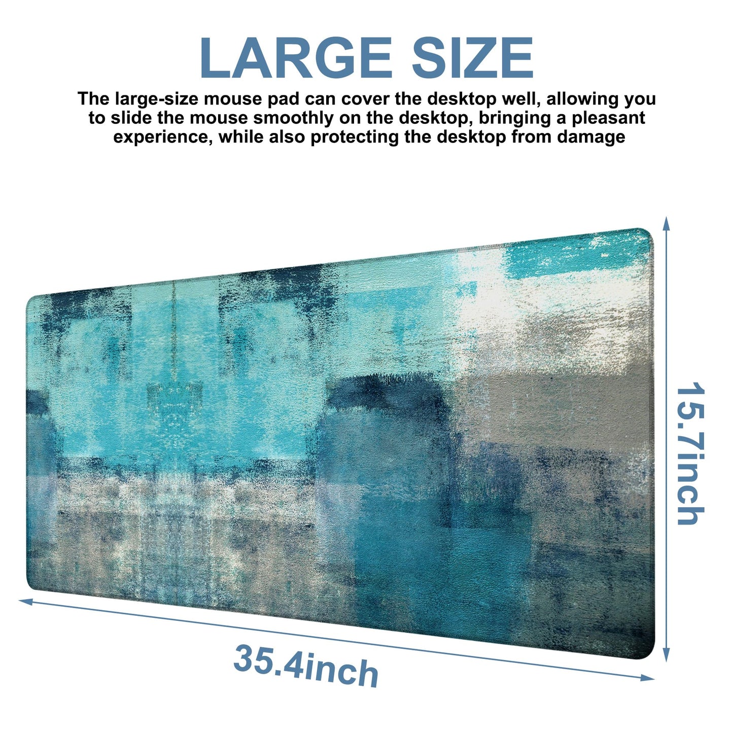 NITAHHHY Large Mouse Pad Creative Mosaic Gaming Desk Pad Computer Keyboard Non-Slip Waterproof Mouse Mat with Rubber Base and Stitched Edges Entertainment Office Writing Desk Mat 35.4 x 15.7 Inches