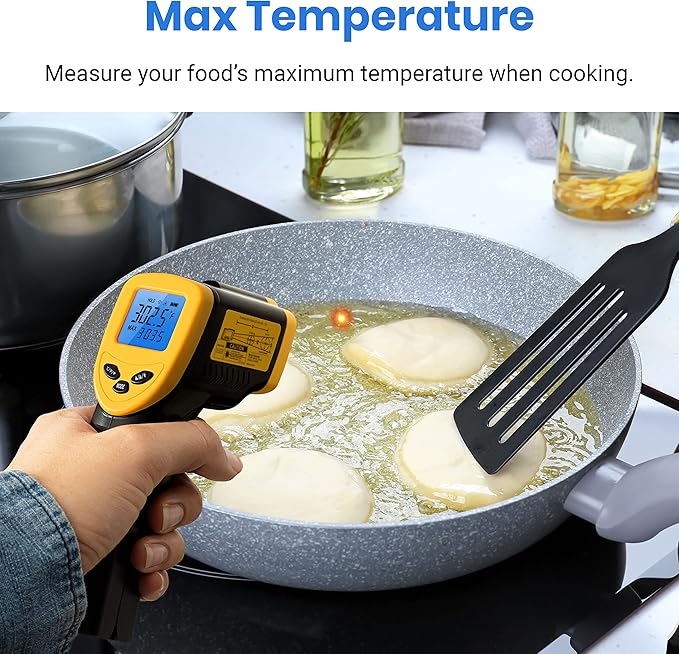 Etekcity Infrared Thermometer Temperature Gun 1080, -58°F to 1130°F for Meat Food Pizza Oven Griddle Accessories, Heat Gun for Cooking, Kitchen, Fridge, Reptile,BBQ