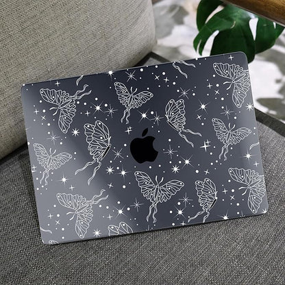 MEEgoodo Case for MacBook Air M4/M3/M2 13.6 inch 2025 2024 2022, Fit Model A3240 A3113 A2681, Compatible with MacBook Air 13 inch, Laptop Hard Shell Case with Keyboard Cover, Butterflies & Space