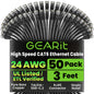 GEARit Cat6 Patch Cables Cat 6 Ethernet Cable 2 ft 50-Pack Black