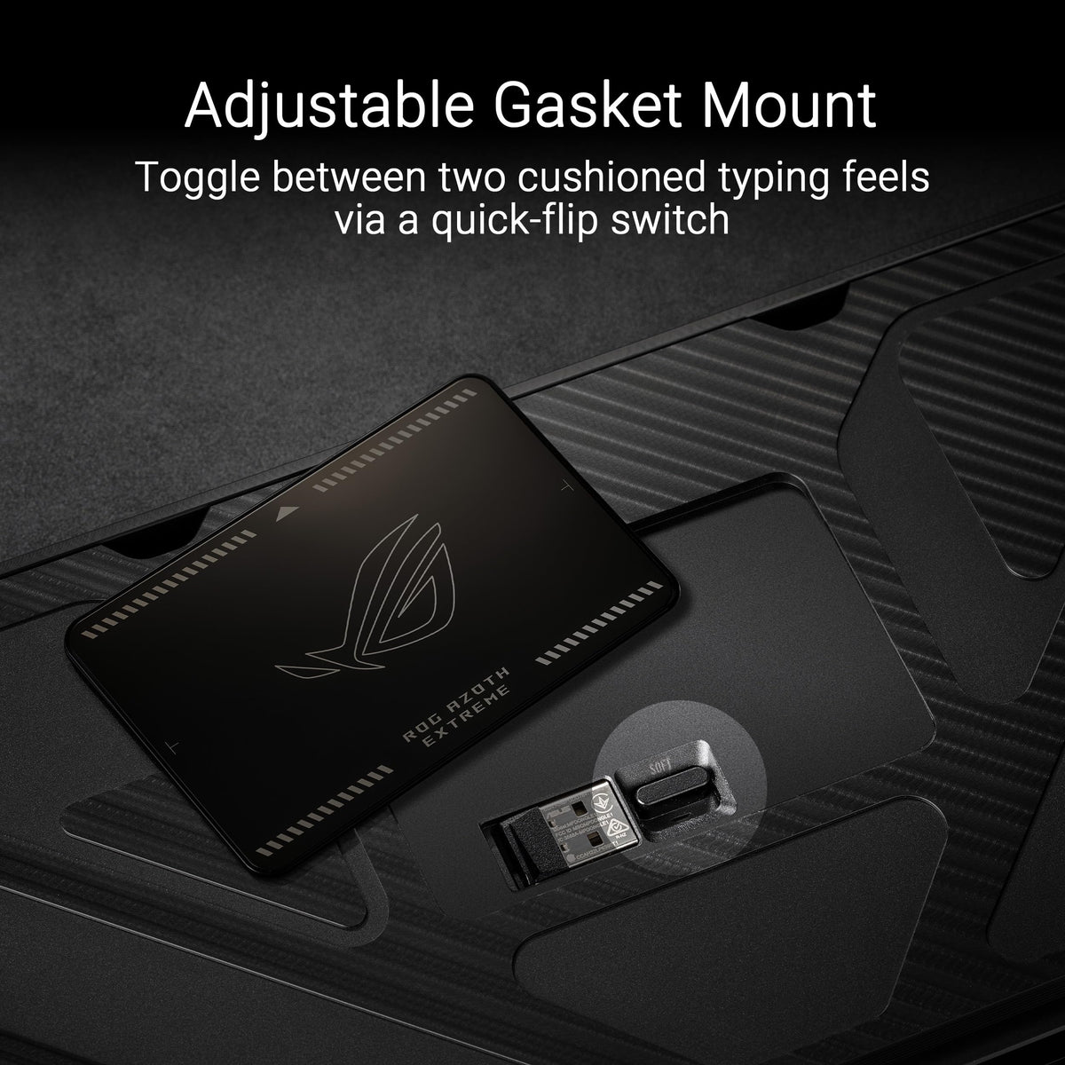 ASUS ROG Azoth Extreme Wireless Mechanical Gaming Keyboard – 75% TKL, ROG NX Snow Linear Switches, PBT Keycaps, Aluminum Chassis, Carbon Fiber, Gasket Mount, Color OLED Screen, PC/Mac Support - Black