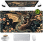 Green Cute Anime Desk Mat Kawaii Cartoon Ducks Gaming Mouse Pad XXL Large Anime Girl Gamer Mousepad Women Office Decor Desk Pad Aesthetic Lotus Leaf Laptop Keyboard Pad Computer Mat 31.5x15.75 in