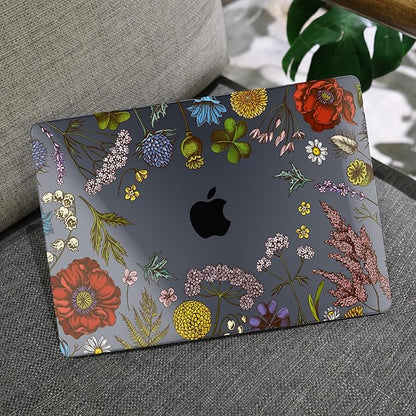 MEEgoodo for M4/M3/M2 MacBook Air 15.3 inch Case 2025 2024 2023, Case Fit Model (A3241/A3114/A2941) for MacBook Air 15 inch, Laptop Hard Shell with Keyboard Cover, Clover