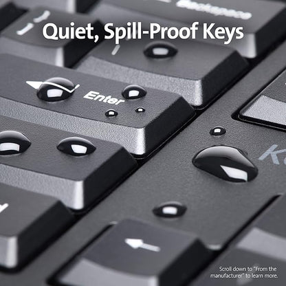 Kensington Pro Fit Ergonomic Wired Keyboard- Black (K75400US)