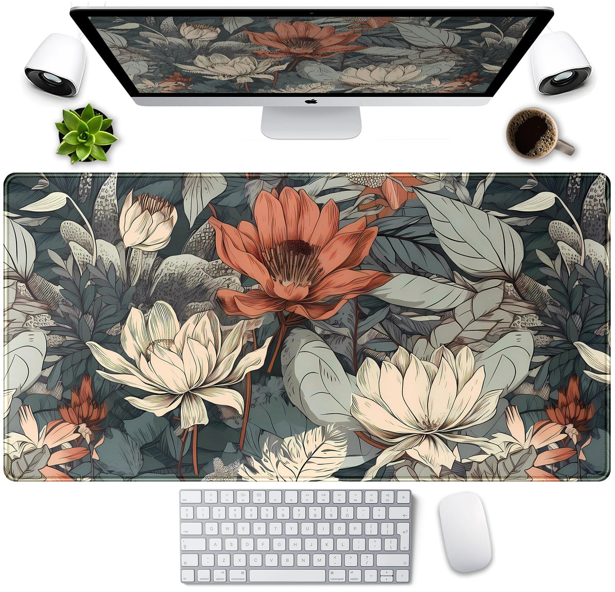 Green Cute Anime Desk Mat Kawaii Cartoon Ducks Gaming Mouse Pad XXL Large Anime Girl Gamer Mousepad Women Office Decor Desk Pad Aesthetic Lotus Leaf Laptop Keyboard Pad Computer Mat 31.5x15.75 in