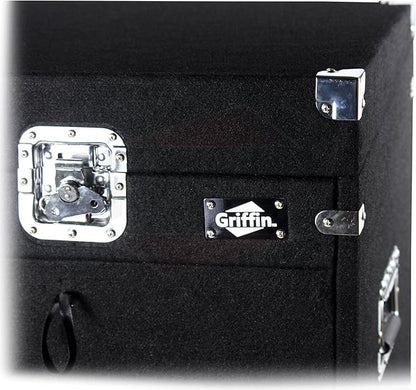 Griffin Rackmount Studio Mixer Flight Road Case (Ultimate-PROAudio) – 25U Mount Space Amp Cabinet Travel Trunk For Music Gear Recording Equipment – Portable DJ Sound Booth Carpet Rack Stand Cart