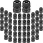 QILIPSU 50pcs 3/8" NPT Cable Gland Waterproof IP68 Nylon Cable Pass Through Cord Grip Connector Strain Relief Wire Grommet