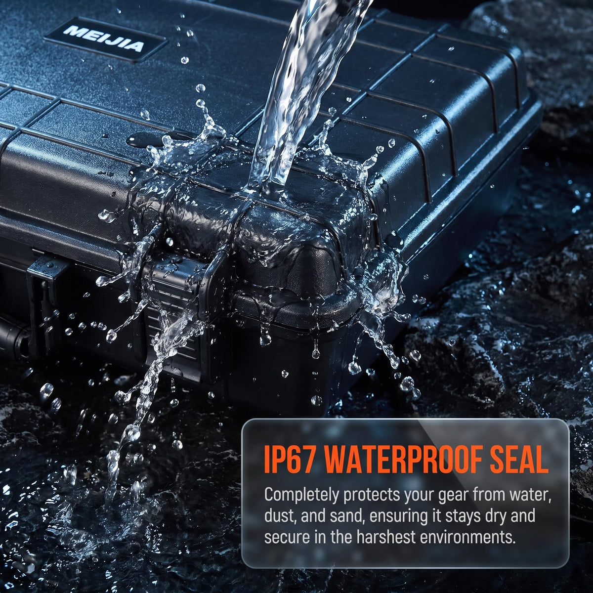MEIJIA Waterproof Hard Camera Case,Hard Laptop Case,Hard Case with Customizable Fit Foam Included,Fit for Laptops,camera,lens(Black, 19.78"X13.93"X4.68")